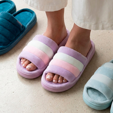 Chaussons sandales Femme BLOUP Multicolor violet - Isotoner