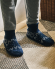Chaussons scandinaves Homme Jacquard marine
