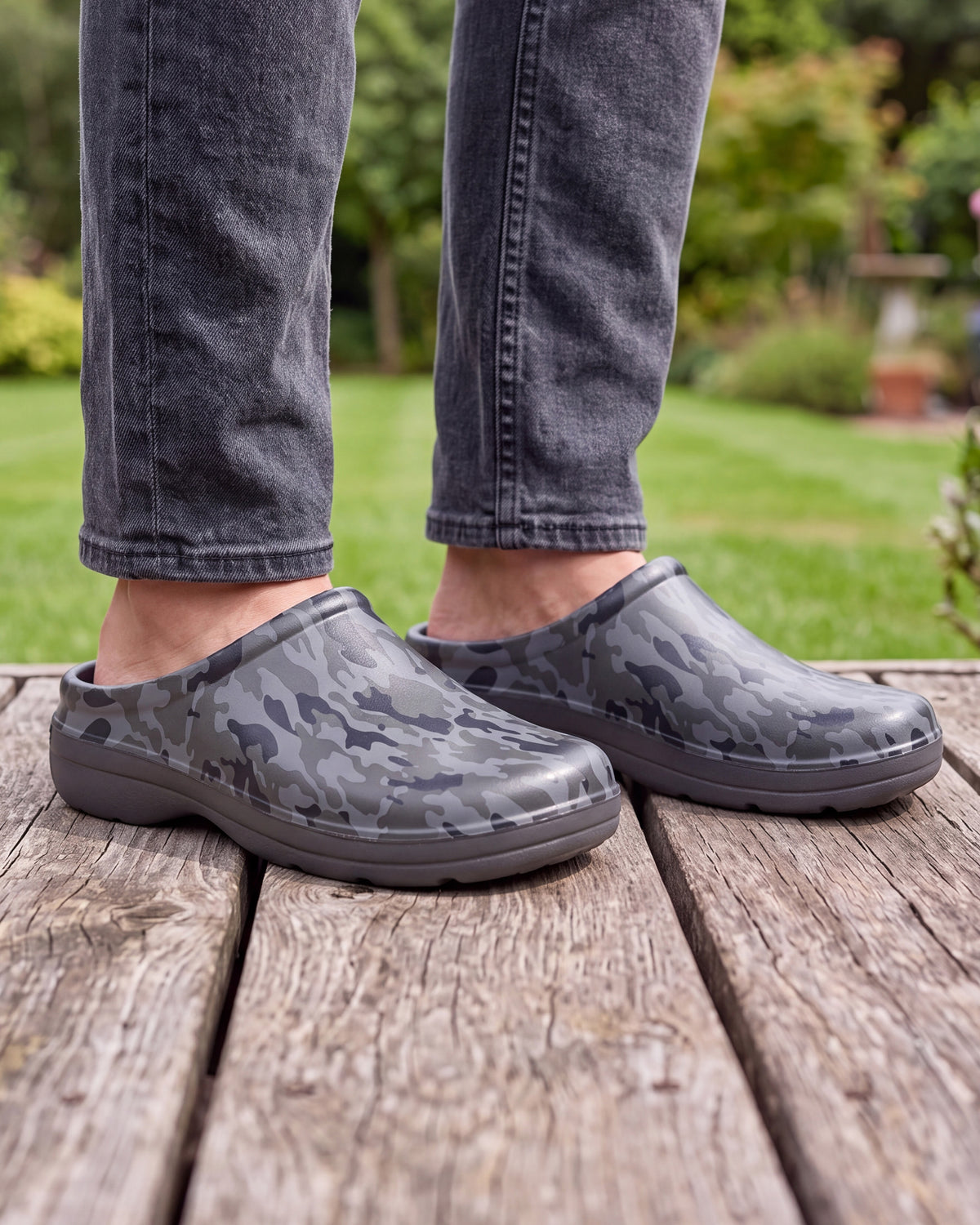 Sabots de jardin Homme Camouflage Gris