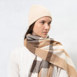 Écharpe Femme Ultra-doux Tartan Beige/Marron