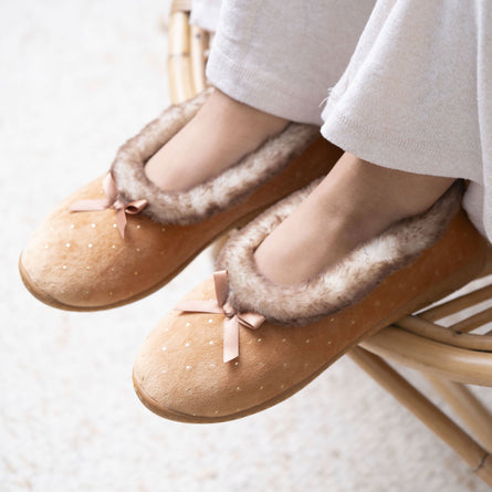 Chaussons ballerines Femme Camel Brillants - Isotoner