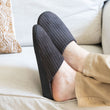 Chaussons mules Homme Rayures gris/bleu