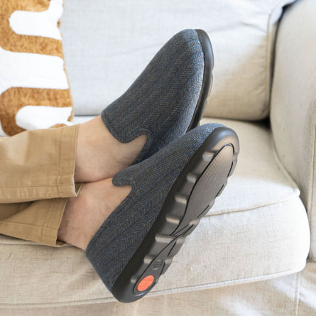 Chaussons charentaises Homme Chevrons bleus - Isotoner