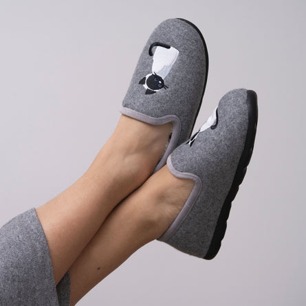 Chaussons slippers Femme Gris - Isotoner