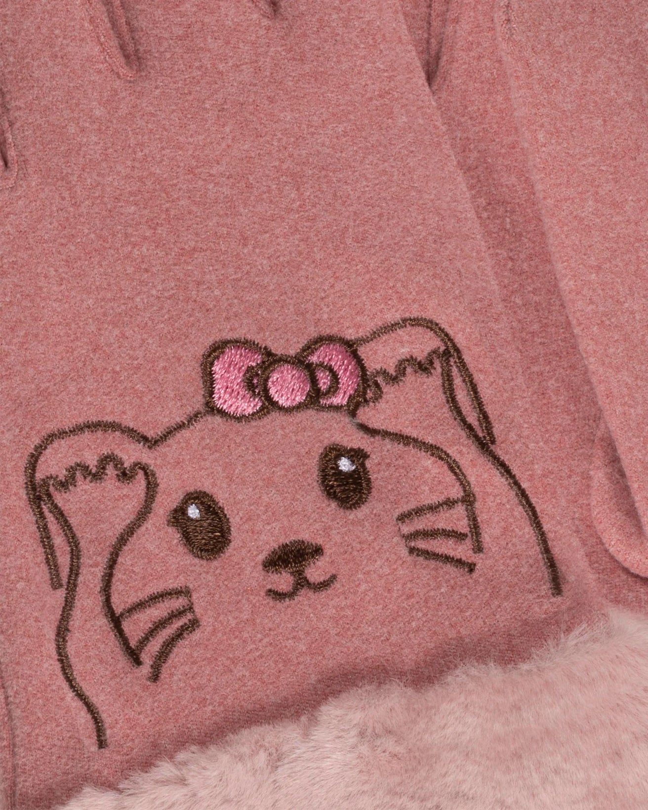 Gants Fille 6/8 ans Rose chat