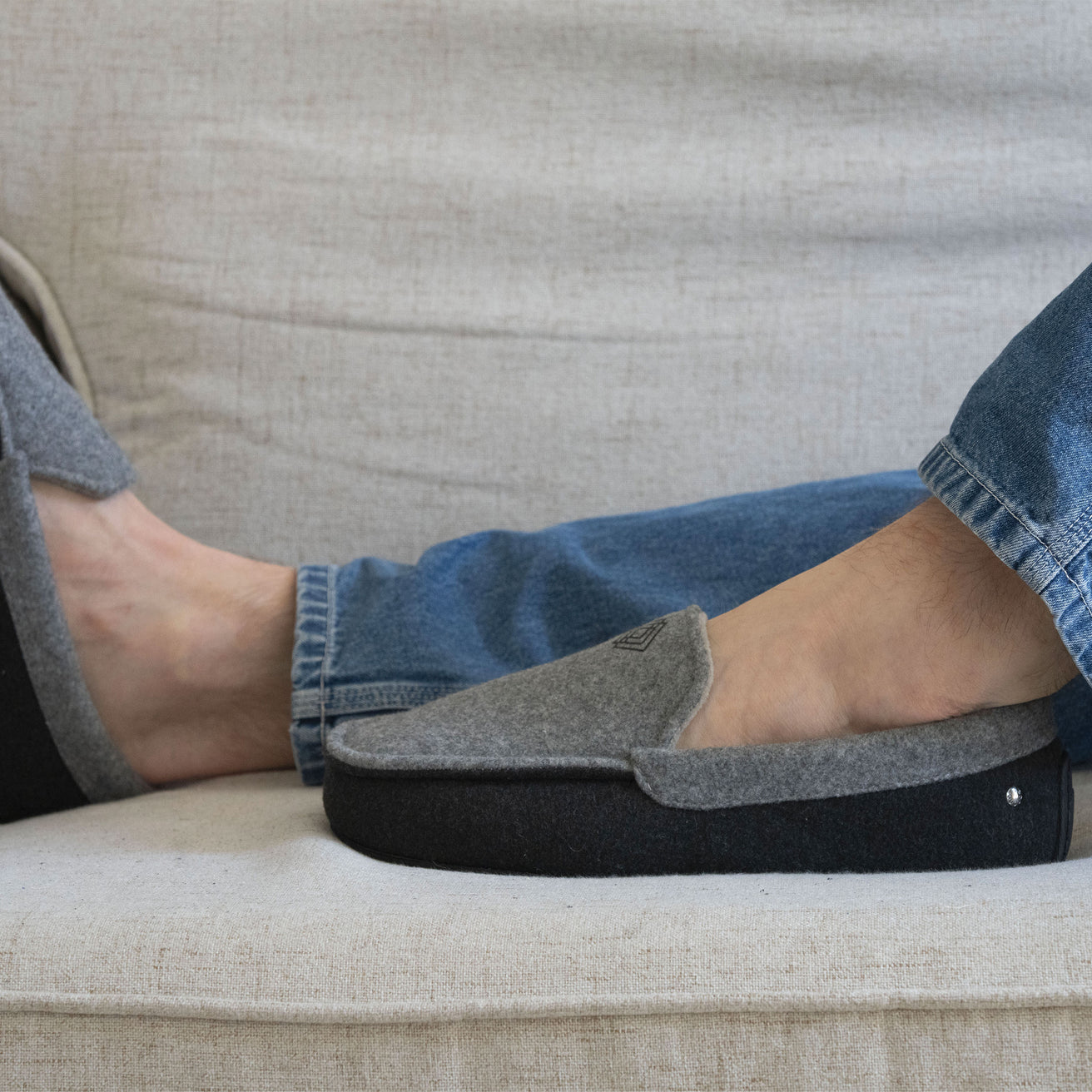Chaussons mocassins Homme Dégradé gris