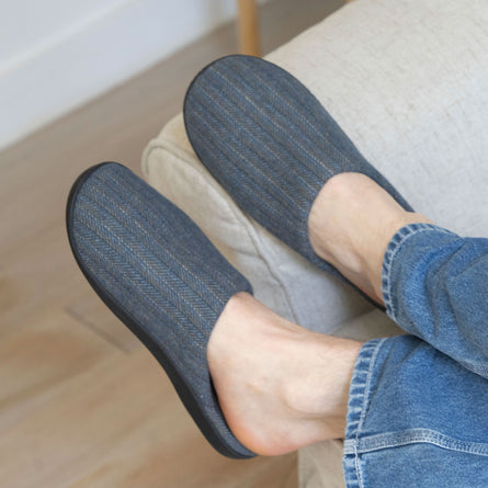 Chaussons mules Homme Chevrons bleus - Isotoner