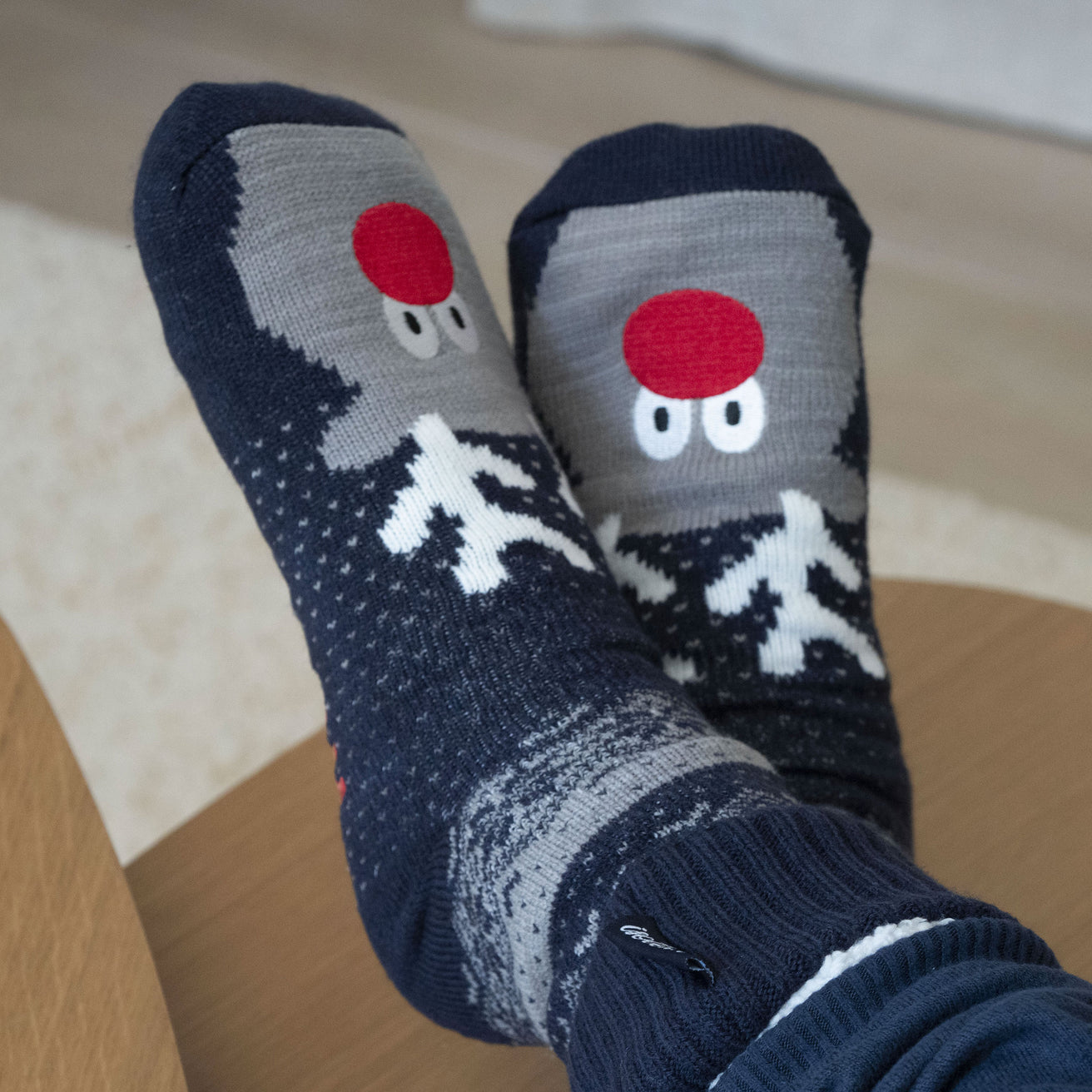 Chaussettes fourrées Homme Noël Marine