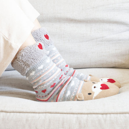 Chaussettes fourrées Femme Loutre Jacquard gris - Isotoner