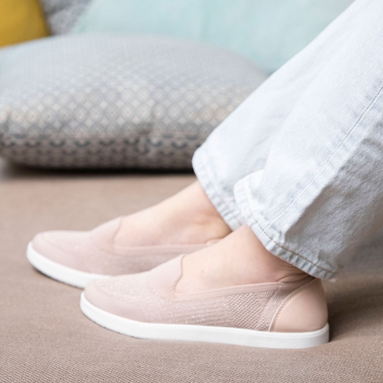 Ballerines femme slip on confort Rose