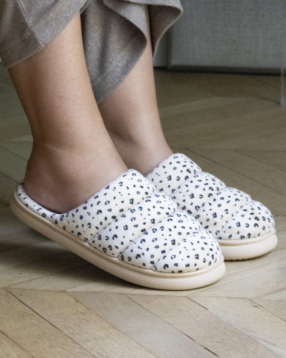 Chaussons Mules Femme BLOUP Léopard clair - Isotoner