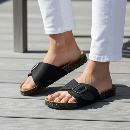 Mules Femme simple bride Noir - Isotoner