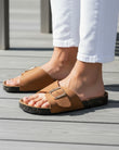 Mules Sandales Femme simple bride Camel