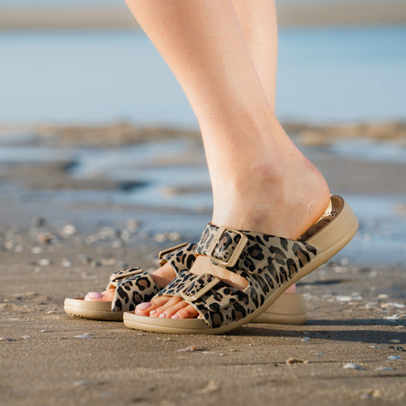 Mules claquettes Femme ajustable Léopard - Isotoner