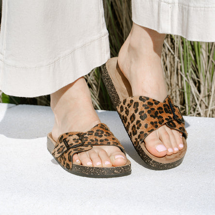 Mules Femme simple bride Léopard - Isotoner