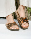 Mules Sandales Femme simple bride Léopard