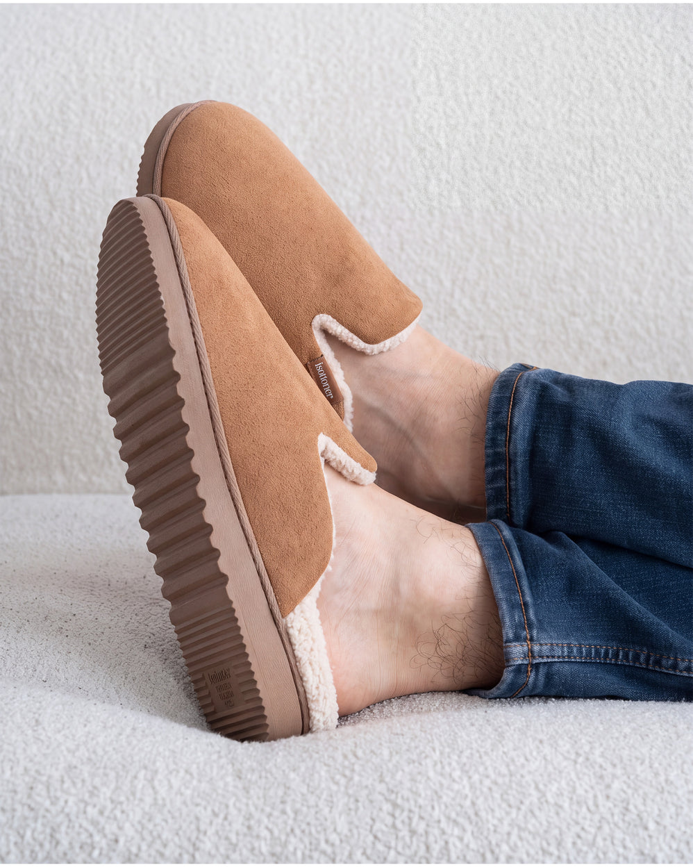 Chaussons Mules Homme Camel sherpa - Isotoner