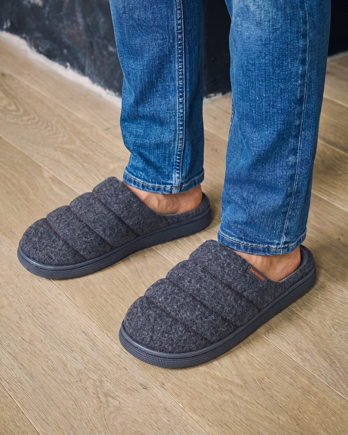Chaussons Mules Homme BLOUP Chiné Gris