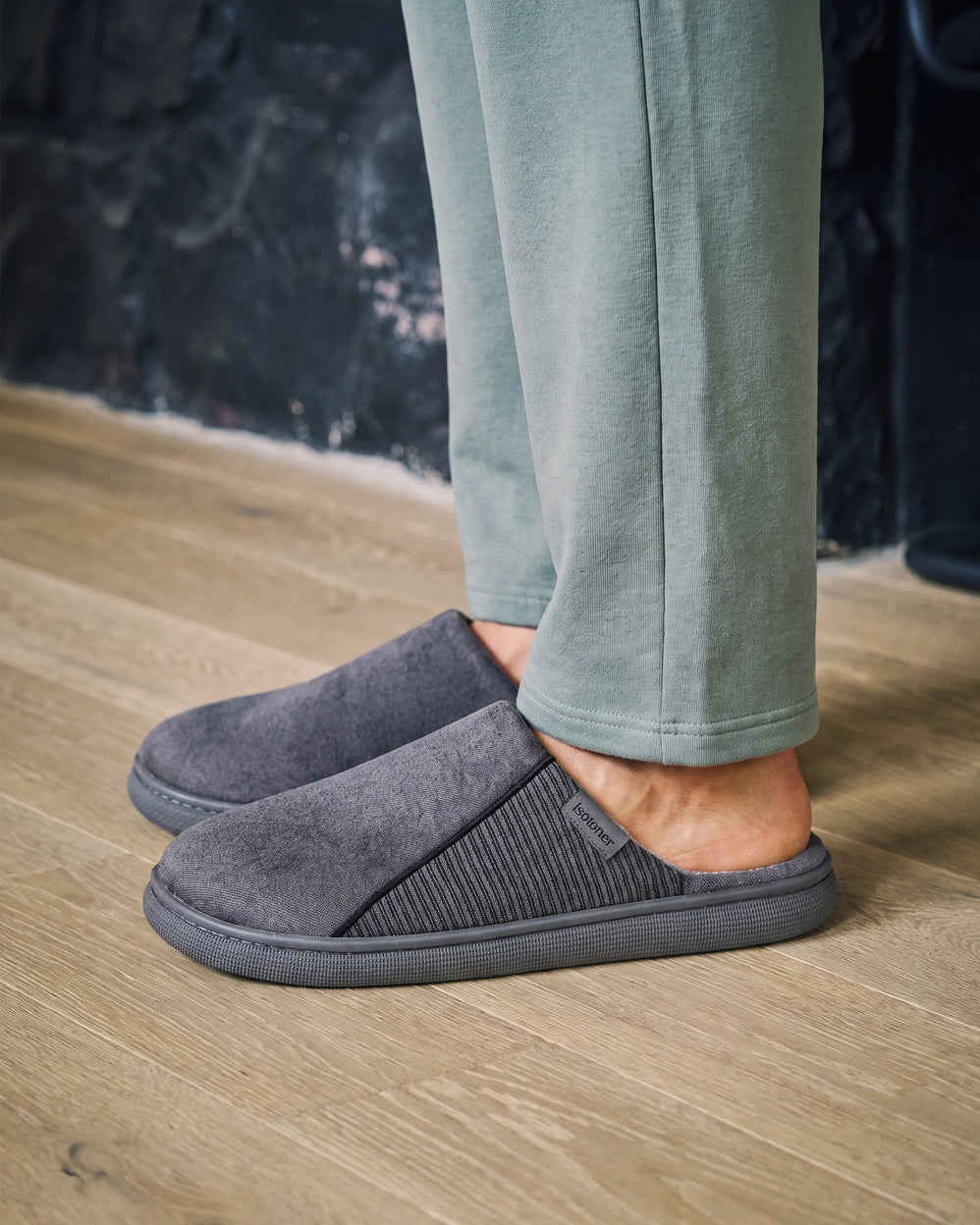 Chaussons mules Homme BLOUP Gris chiné - Isotoner