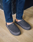 Chaussons Mules Homme Gris semelle crantée