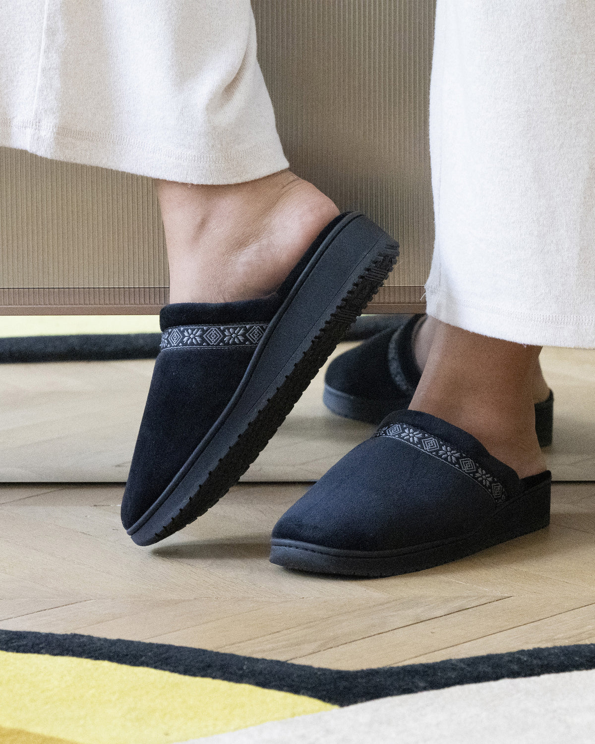 Chaussons Mules Femme talon Noir