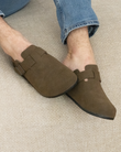 Mules Sabots Homme Olive