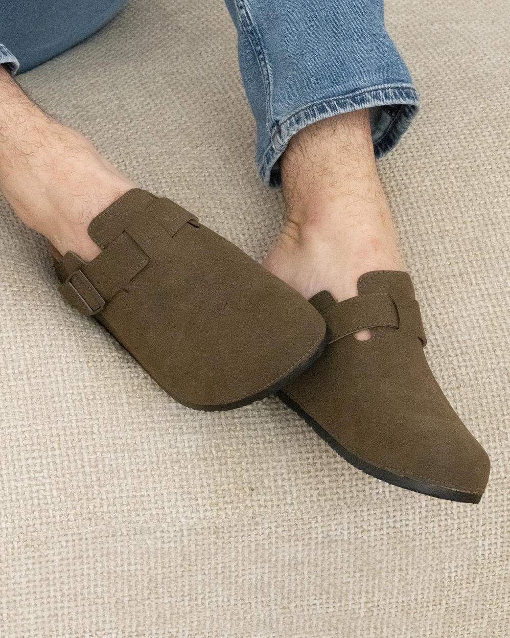 Mules Sabots Homme Olive - Isotoner