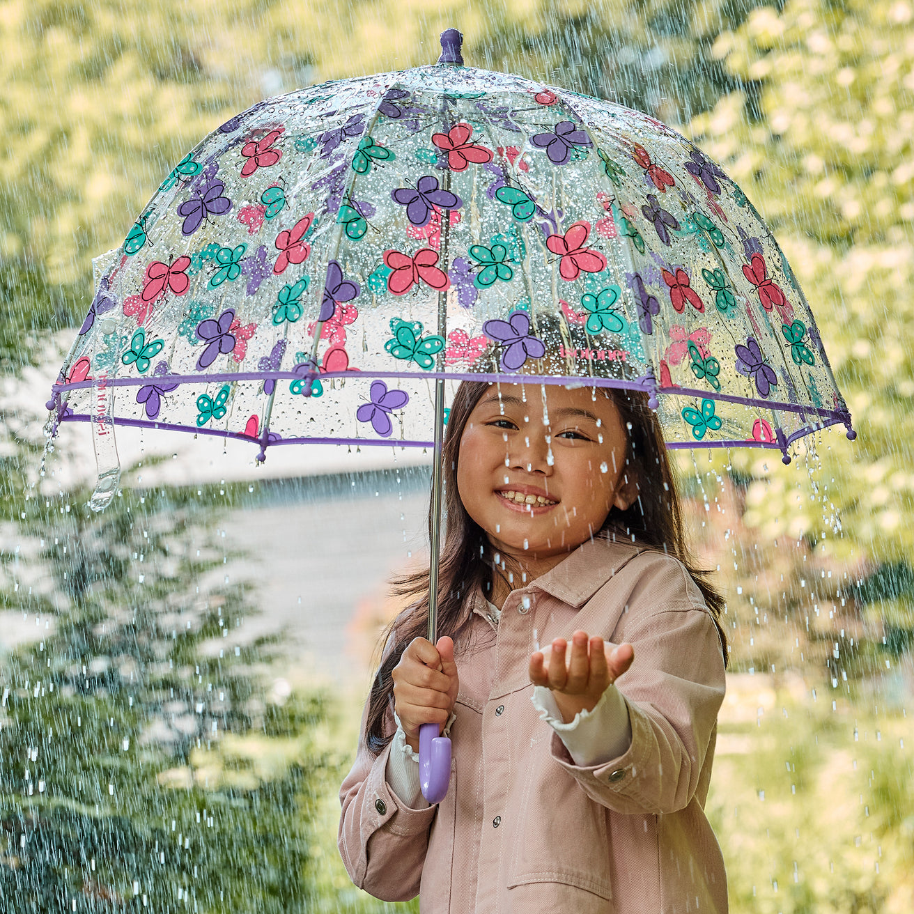 Parapluie Enfant transparent PVC/Papillons