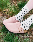 Mules Sabots Enfant confort Rose Paillettes