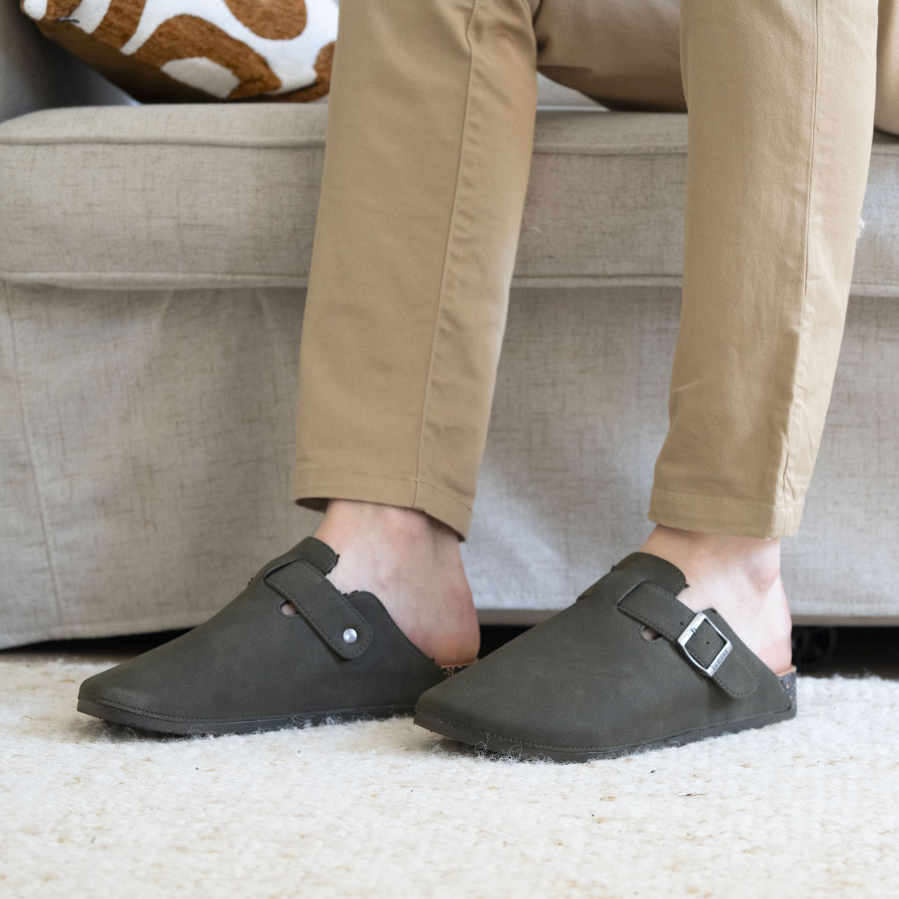 Sabots Homme fourrés Kaki