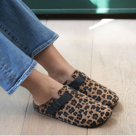 Mules Sabots Femme Léopard/Noir - Isotoner