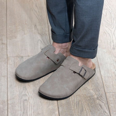 Mules sabots Homme Taupe - Isotoner
