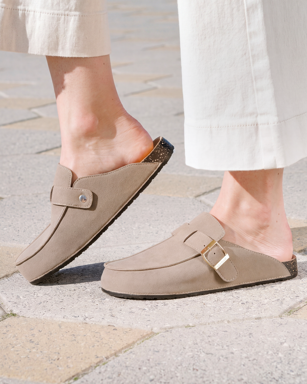 Sabots Mocassin Femme Taupe - Isotoner