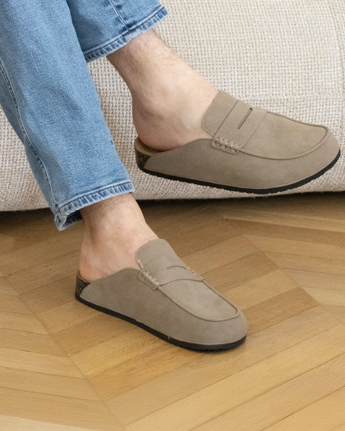 Sabots Mocassin Homme Taupe