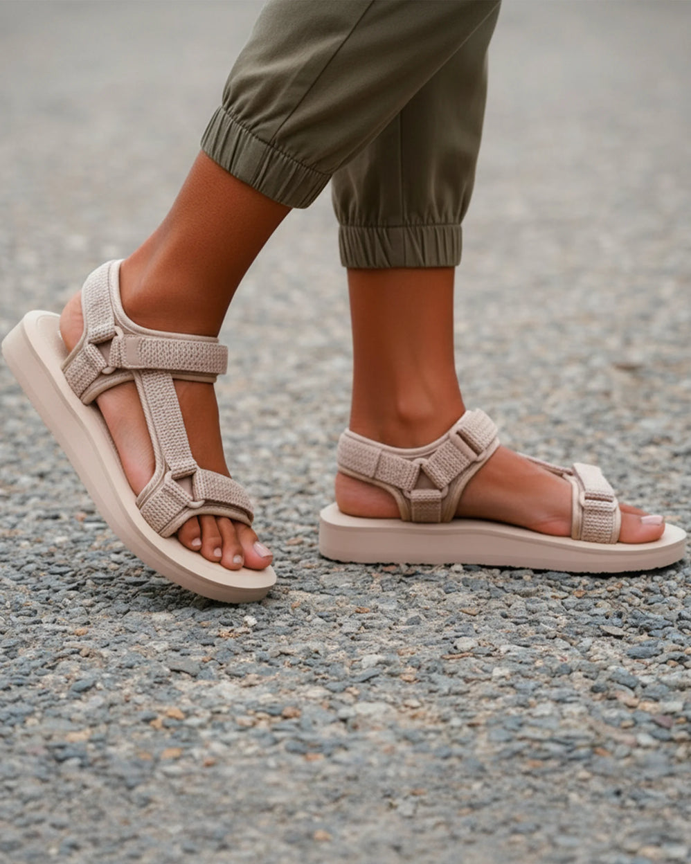 Sandales Femme Sport à talon Beige - Isotoner