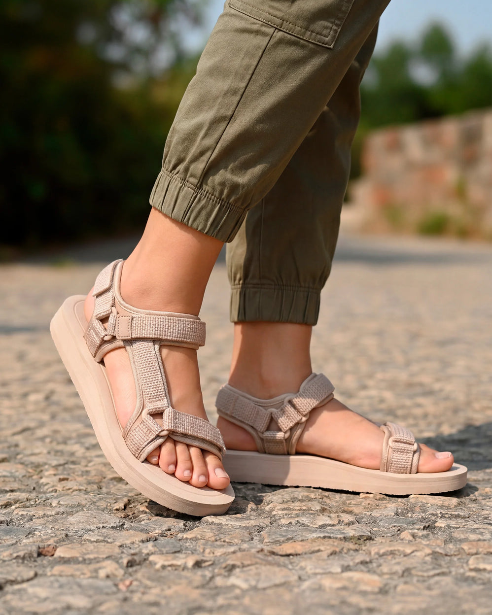 Sandales Femme Sport à talon Beige - Isotoner