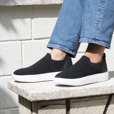 Baskets Femme slip-on talon plateforme Noir - Isotoner