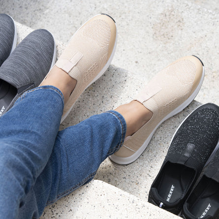 Baskets Femme slip-on sport Beige Lurex - Isotoner