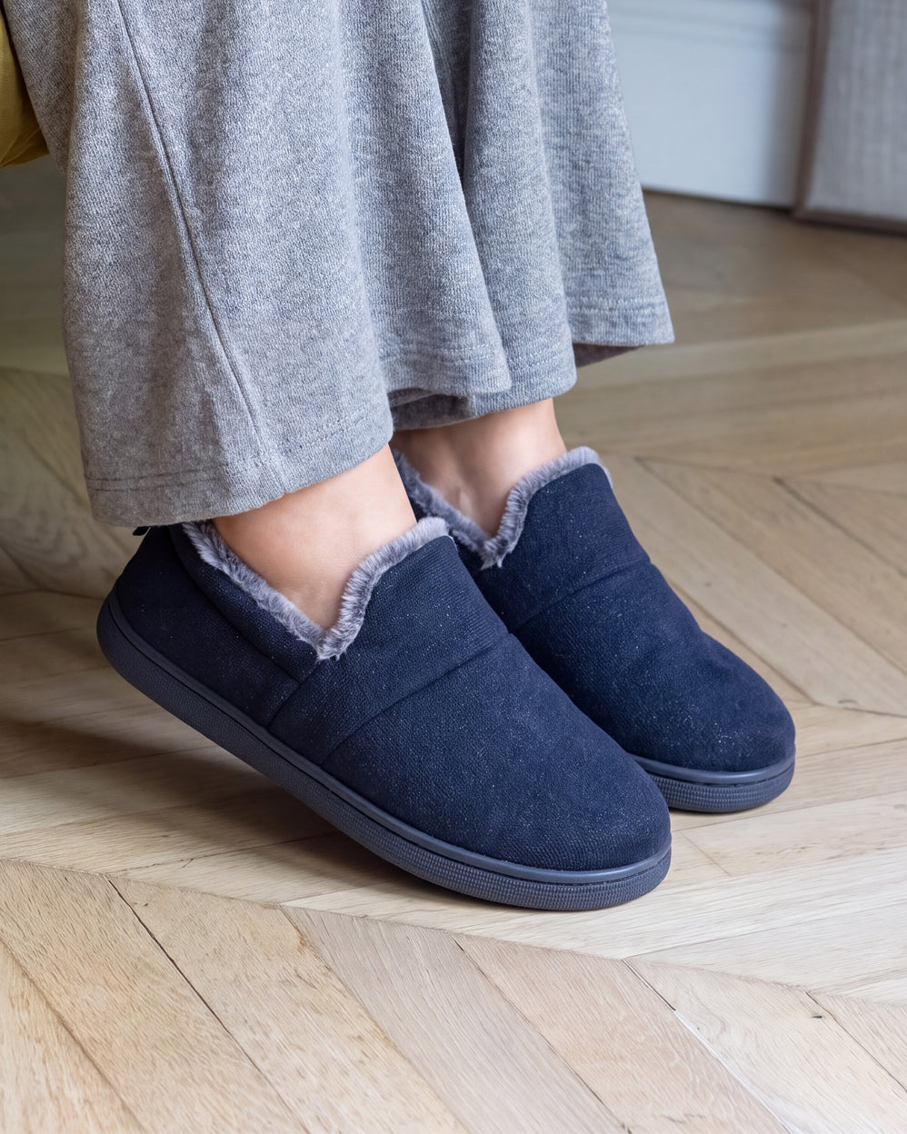 Chaussons Slippers Femme BLOUP Marine - Isotoner