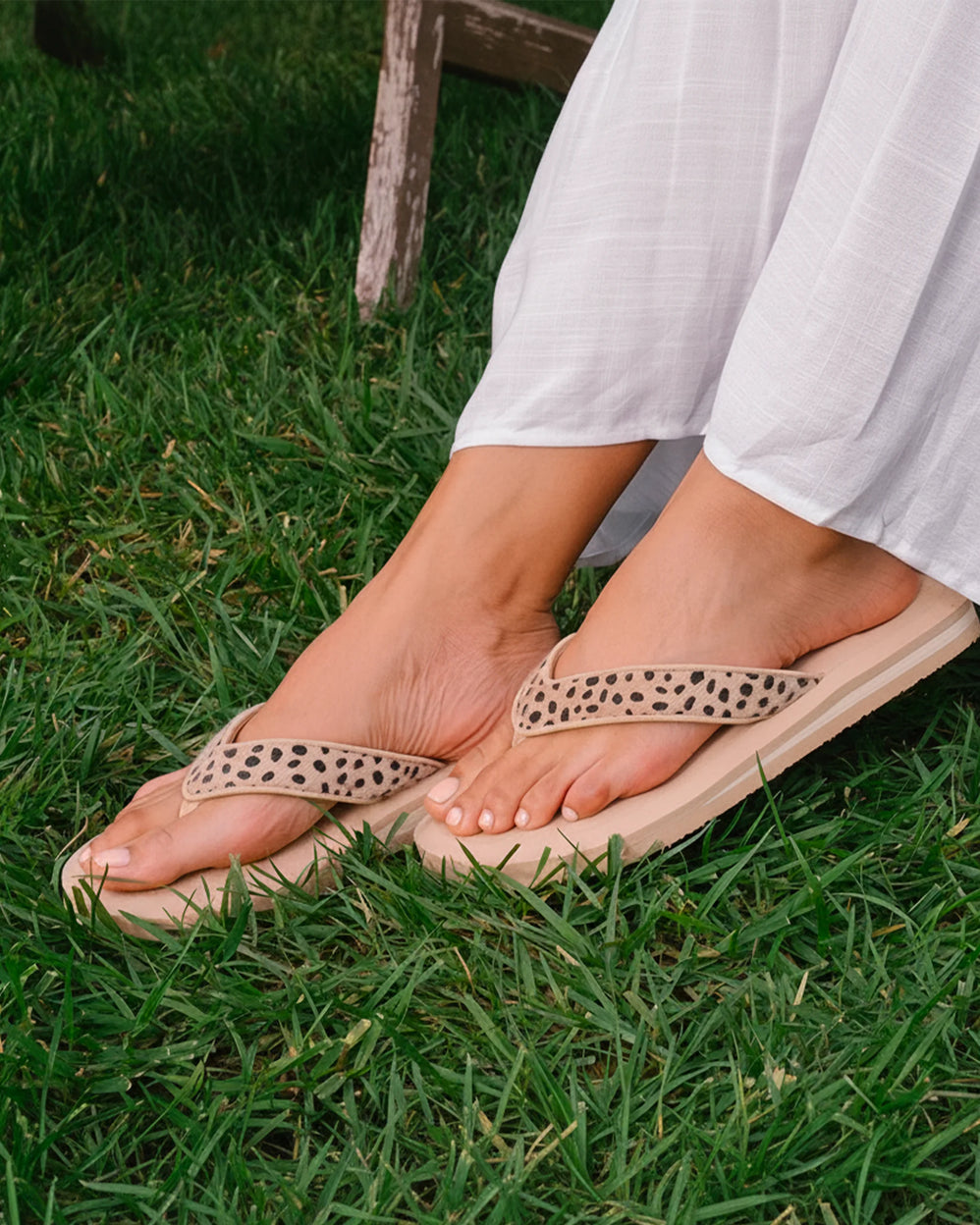 Tongs Femme yoga jungle Léopard beige - Isotoner