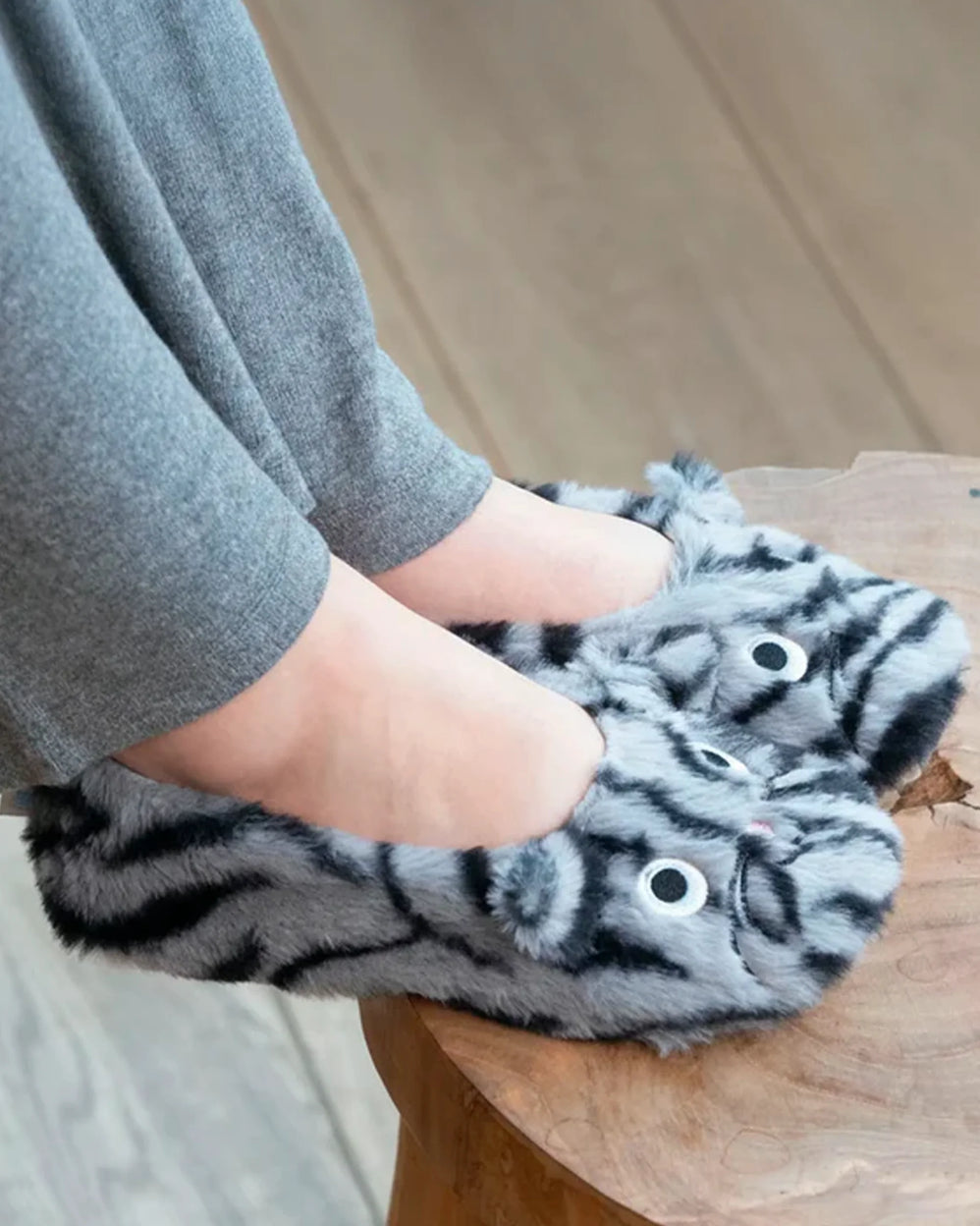 Chaussons ballerines 3D Femme Chat tigré - Isotoner