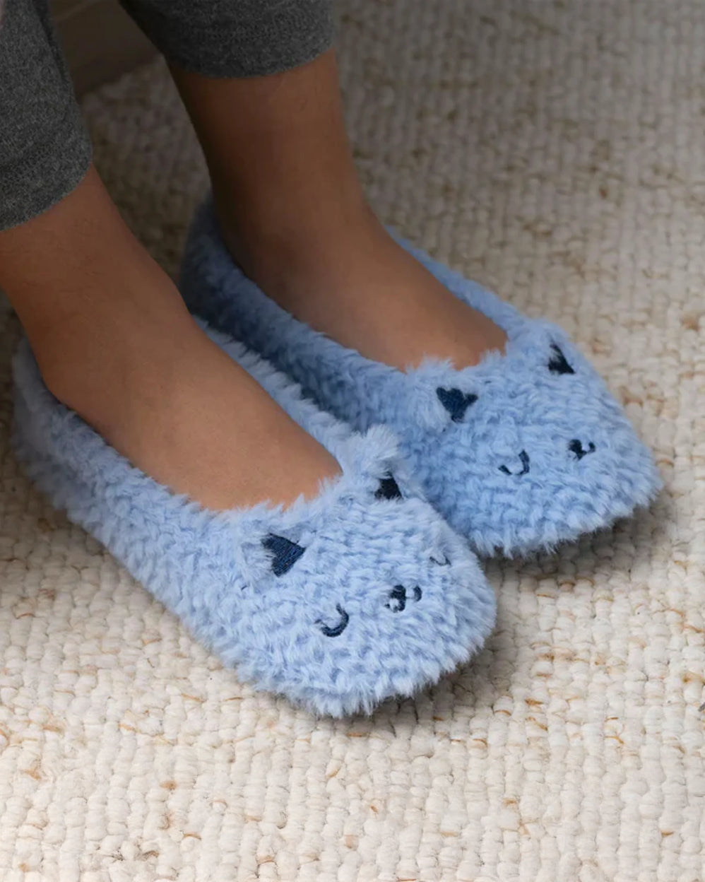 Chaussons ballerines Femme Chat Bleu - Isotoner