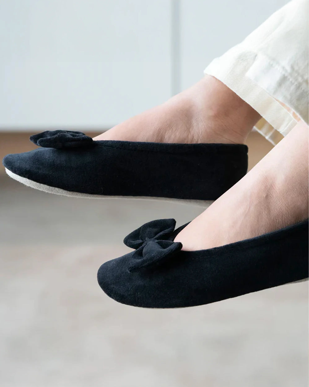 Chaussons ballerines Femme Nœud confort Noir - Isotoner