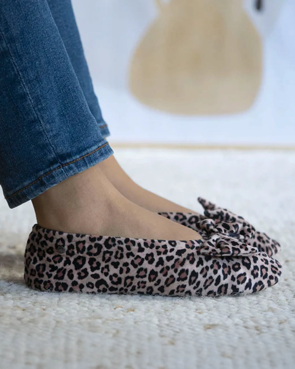 Chaussons ballerines Femme Grand Nœud Panthère - Isotoner