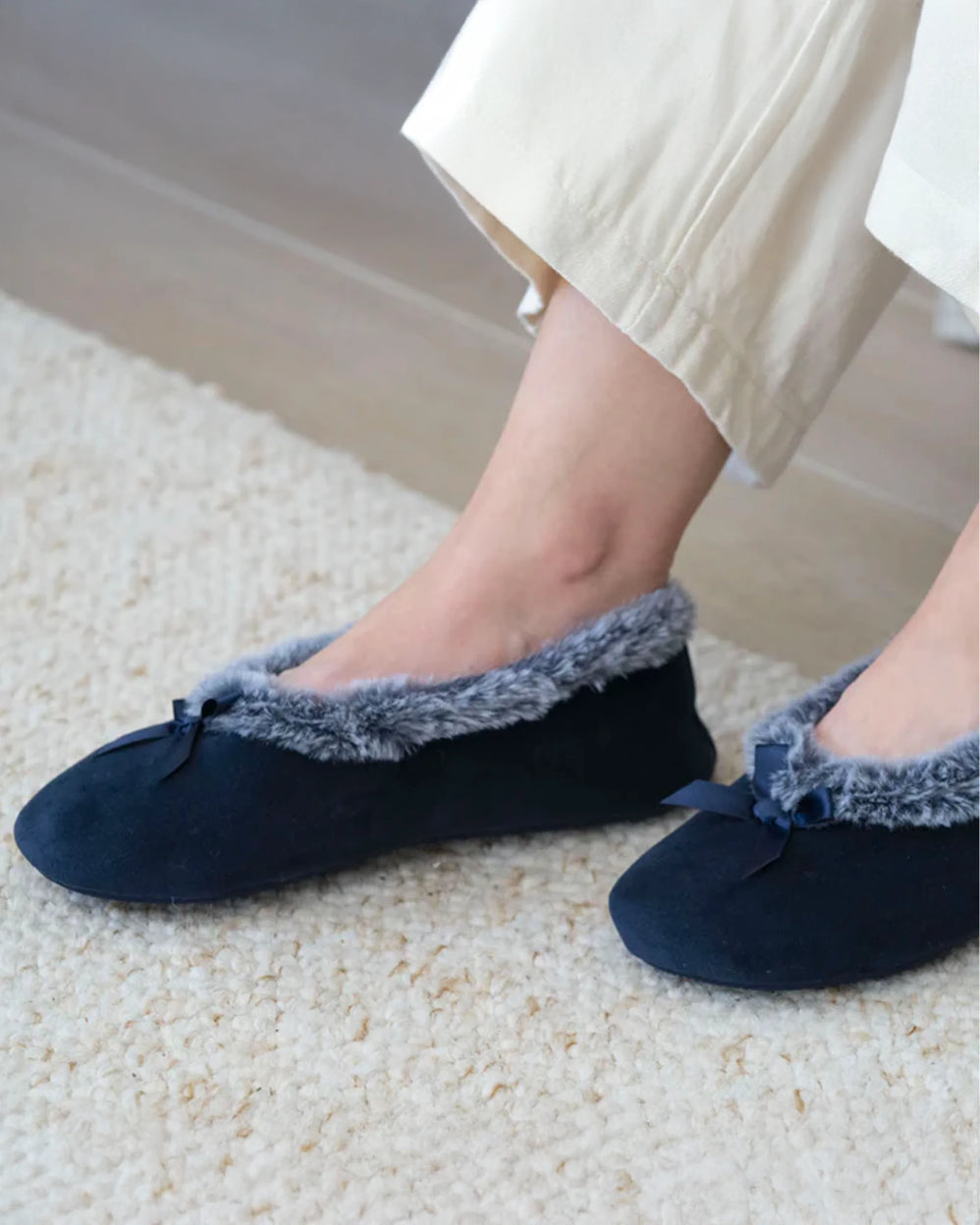 Chaussons ballerines Femme Marine - Isotoner