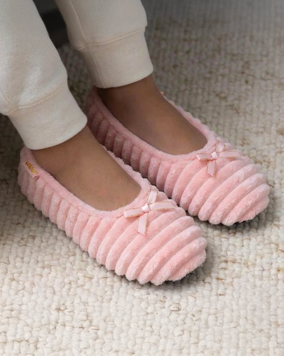 Chaussons ballerines Femme Rose guimauve - Isotoner