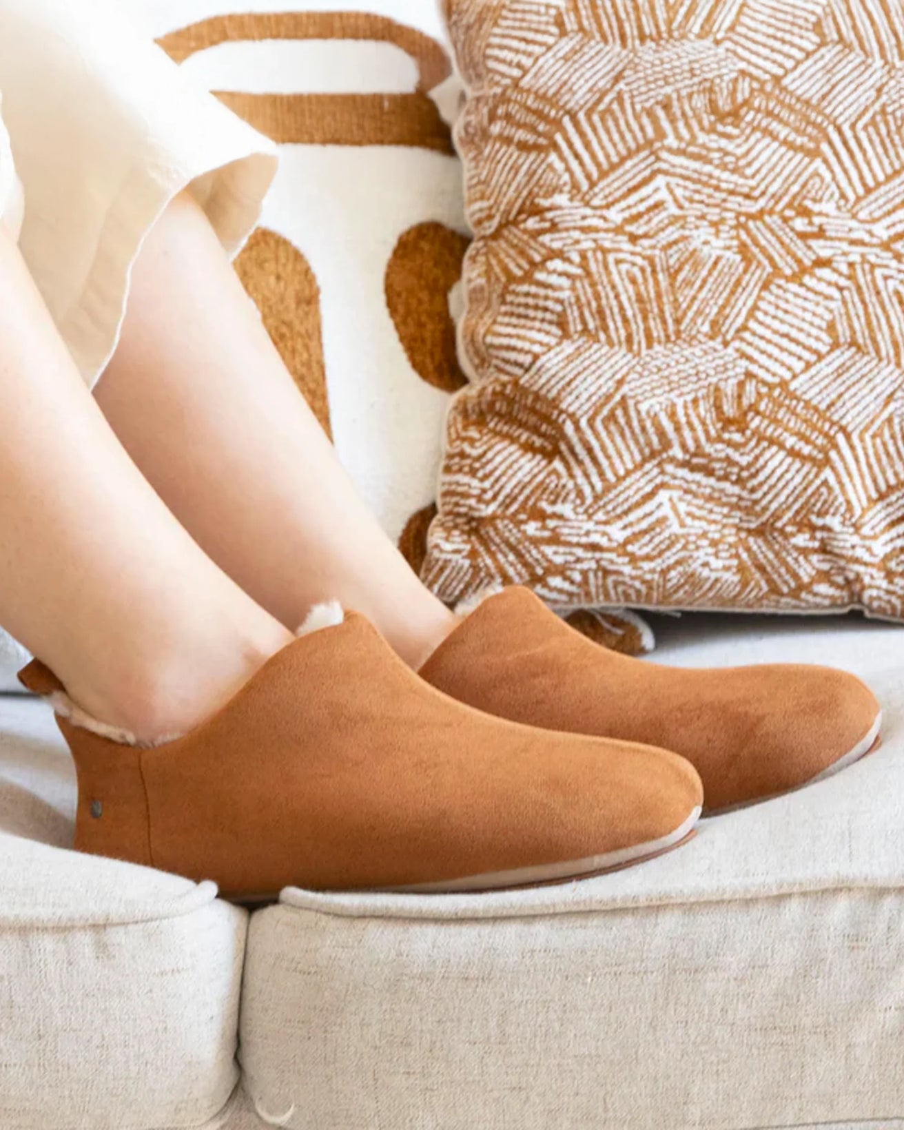 Chaussons bottillons bas Femme Camel