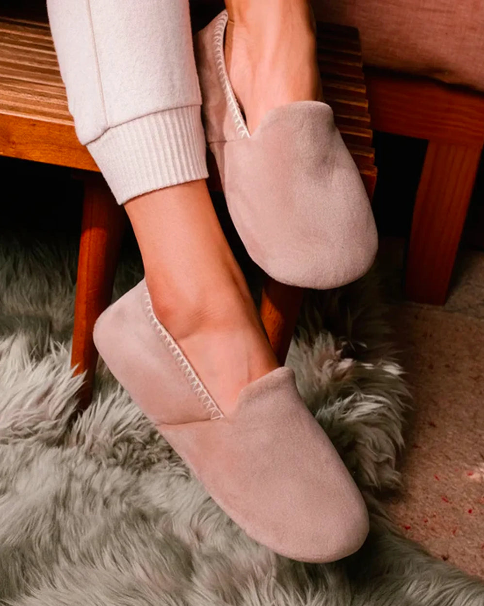 Chaussons slippers Femme Beige - Isotoner