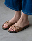 Mules Sandales Femme simple bride Camel