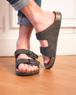 Mules sandales Homme double bride Gris